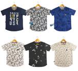 kit com 05 Camisetas infantil e juvenil long line swagg - cores variadas