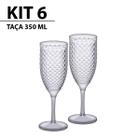 Kit com 06 Taças de Champagne Luxxor Transparente 350ml