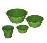 Kit Com 1 Balde 3 Bacia Lavanderia Limpeza Casa - VERDE