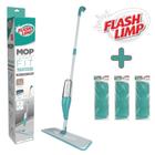 Kit com 1 Mop Spray Fit Rodo Mágico MOP0556 + 3 Refil Mop Spray Fit Lavável RMOP7800 Flash Limp