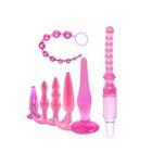 Kit com 1 Plug Jelly e 5 Plug Anal / 1 Dedeira Rosa SI - Sexy Import