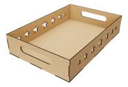 Kit Com 10 Bandejas Modelo Estrela Decoração Festa Mdf Cru