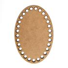 Kit com 10 bases Oval crochê fio de malha MDF 10cm - JM Mdf