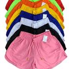 Kit com 10 Bermudas Shorts Tactel Colorido Feminino Adulto
