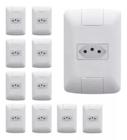 Kit Com 10 Conjunto Tomada 10A 2P+T 4x2 Tramontina Aria Branca