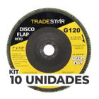 Kit Com 10 Disco Flap Reto 7 180Mm Fds180-120Fc Z120 - Tradestar