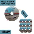 Kit Com 10 Discos De Corte Metal/Aço Inox 115Mm Hf