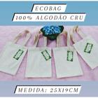 Kit com 10 ecobags lisas 25X19cm - 100% algodão cru