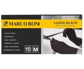 Kit Com 10 Luvas Black Profissional M Latex Marco Boni