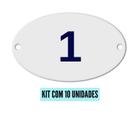 Kit Com 10 Números Oval PVC Numerador 1 ao 20 - Danti