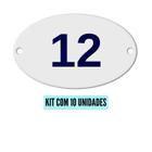 Kit Com 10 Números Oval PVC Numerador 1 ao 20