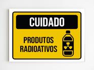 kit com 10 Placas de aviso cuidado produtos radioativos mdf - genérico