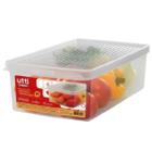 Kit com 10 potes organizadores plástico frutas/legumes/verduras.