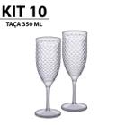 Kit com 10 Taças de Champagne Luxxor Transparente 350ml
