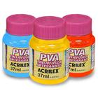 Kit com 10 Tinta PVA Fosca Para Artesanato Acrilex 37ml