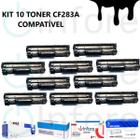 Kit Com 10 Toner Compatível Cf283a CF283A 283A 83A Para Impressora M125 M201 M225 M127FN M127FW - PREMIUM