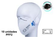 Kit com 10 unid - Máscaras de Proteção Respirador Dl PFF2 (S) N95 com Carvão Ativado s/v Tayco T-950