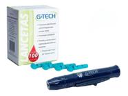 Kit Com 100 Lancetas 28g Gtech + Caneta Lancetadora