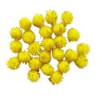 Kit Com 100 Pompom Em Lurex 2.5Cm Amarelo Canário - Lns