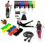 Kit Com 11 Extensores Elástico 5 Mini Band Corda de Exercício Funcional