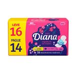 Kit COM 12 ABSORVENTES DIANA ACTIVE SUAVE c/ 16 unidades.