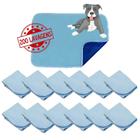 Kit com 12 Banheiro para Cães Tecido Ecológico 70x50 Azul - 200 Lavagens - Inteligente - Vila Flor