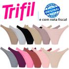 Kit com 12 Calcinhas Tanga Microfibra Sem Costura Confortável Trifil