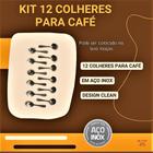 Kit Com 12 Colheres de Café Conjunto Inox Casa Cozinha Bar