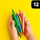 Kit com 12 cores de giz de cera papelaria criativa material para atividade educacional
