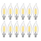 Kit com 12 Lâmpadas LED E12 Velas - 4,5W (Equivalente a 60W) - Dimmable - Branco Quente 2700K