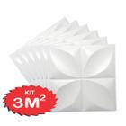 KIT COM 12 PLACAS 3D - 50x50 cm PVC ***COM ADESIVO*** - MODELO PETALAS