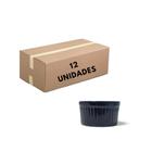 Kit Com 12 Ramekin Molheira Preto Em Porcelana Canelado 150 Ml - VÁRIAS VARIEDADES