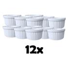 Kit com 12 Ramekin Porcelana Branca 77ml Hotel Restaurante