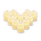 Kit Com 12 Velas Decorativas De Led Luz Amarelas Cristalinas