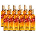 Kit com 12 Whisky Escocês JOHNNIE WALKER Red Label Garrafa 1 Litro Cada