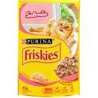 Kit com 15 unidades - Ração úmida Friskies adultos salmão ao molho sachê 85g