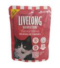 Kit com 15 unidades - Ração Úmida Livelong para Gatos Delícias de Carne 70gr