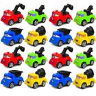 Kit com 16 Carrinhos Baby Caminhões Fricção Vermelho Verde Azul Amarelo Infantil