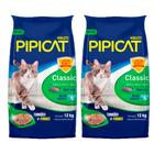 Kit com 2 Areia Higiênica Pipicat Classic para Gatos 12kg