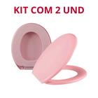 Kit com 2 Assento Privada Soft Tampa Vaso Sanitário Astra Rosa