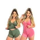 Kit com 2 Baby Doll Pijama Sem Bojo Malha Fria liganete Short Doll Feminino Conjunto Com Renda Baby Dool Babydoll