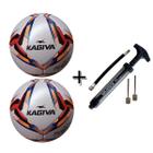 Kit Com 2 Bola Futsal Kagiva F5 Pro Extreme Profissional + Bomba De Ar Kagiva Dupla Ação