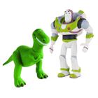 Kit com 2 Bonecos Mordedor Para Bebê Toy Story Buzz e Rex - LA TOY