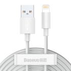 Kit com 2 Cabos Lightning Simple Wisdom 2.4a 1.5 Metro compatível com iPhne