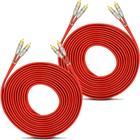 Kit com 2 Cabos RCA 5 Metros Dupla Blindagem Cobre Vermelho 