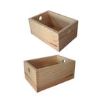 Kit com 2 caixa caixote pequeno madeira