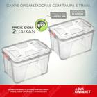 Kit Com 2 Caixas Organizadoras Transparente 12 Litros Uninjet
