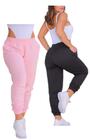 Kit com 2 Calça de Moletom jogger calça feminina