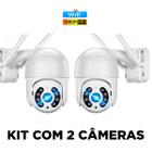 Kit com 2 Câmeras externa Wi-Fi à prova d'água infravermelho visão noturna
