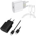  Kit com 2 Carregador Turbo Premium 30W com Cabo Tipo-C para Tipo-C 1m,  Compatível com Samsung, Motorola, LG PREMIUM (Preto + Branco)